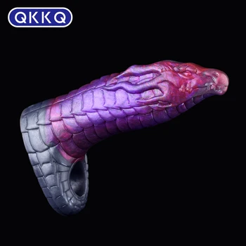 QKKQ Носимый Силиконовый рукав для пениса Fantasy Dragon, Растягивающийся Для увеличения члена при мастурбации, Товары для взрослых, секс-игрушки 18+