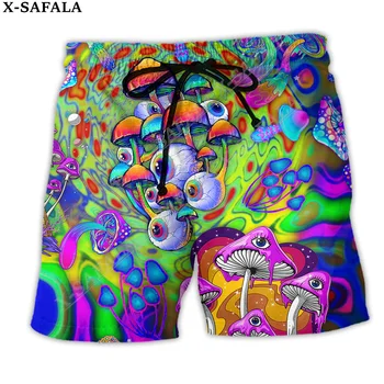 Хиппи-Триппи, разноцветные глаза, Гриб-череп, шорты для плавания, Летние шорты для пляжного отдыха, мужские плавательные пляжные штаны, полукомбинезоны 5