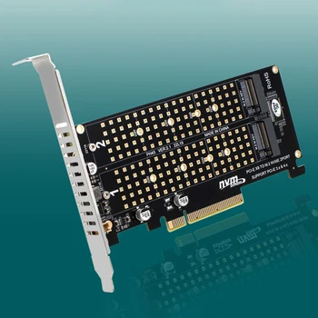 Адаптер PCIEX8 для NVME M.2 MKEY с 2 Портами Карты Расширения Скоростью передачи данных 2x32 Гбит/с Адаптер Расширения RAID-массива Материнская плата