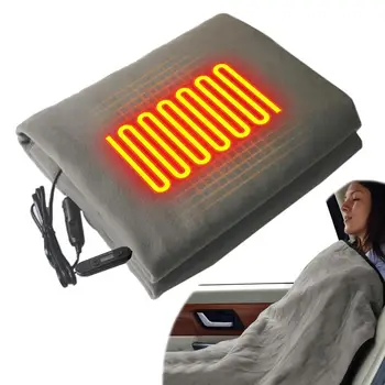 Автомобильное электрическое одеяло Дорожные одеяла с электрическим подогревом для авто Идеальное автомобильное одеяло с подогревом С 4 настройками нагрева и автоматическим отключением