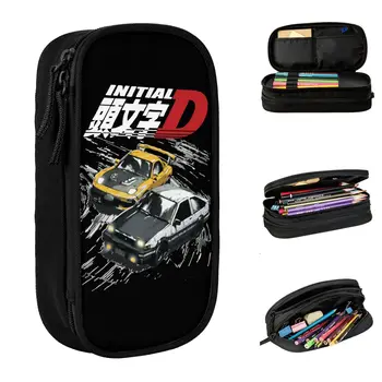 Пенал Initial D Mountain Drift Racing из аниме, чехол для карандашей, коробка для ручек для студентов, большая сумка для хранения, офисные подарочные канцелярские принадлежности.