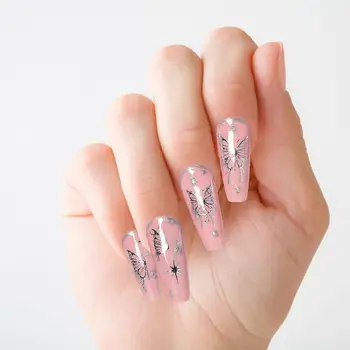 3шт Наклеек для нейл-арта Красиво Декоративная Паста Легко Самоклеящаяся бумага DIY 3D Наклейки для ногтей с бабочками Принадлежности для ногтей