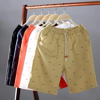 Новые мужские шорты, хлопковые повседневные шорты для мужчин, летние пляжные шорты с эластичной резинкой на талии