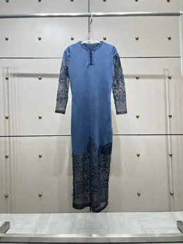 Осенне-зимняя модная женская одежда 2023 года, трикотажное платье 0905