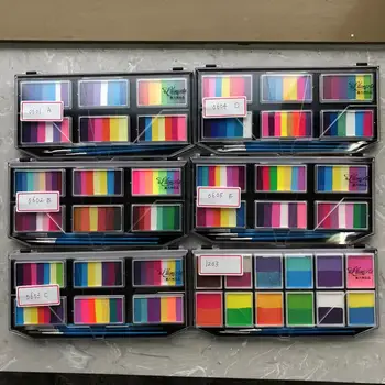 Набор красок для лица 12 Rainbow Liners Pallet на водной основе Split Colors Hydro
