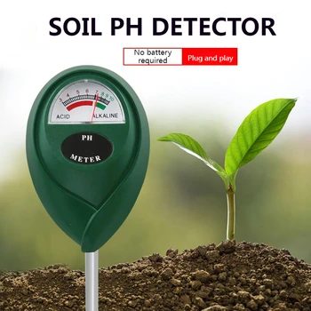Детектор почвы с круглой головкой и одной иглой PH-метр Инструмент для тестирования PH почвы для посадки цветочных горшков Указатель считывания Ph-тестера