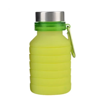 550 Мл Складная чашка, Спортивная Кружка для путешествий, Складная Телескопическая Силиконовая Бутылка для воды, Уличные стаканчики для воды, зеленый