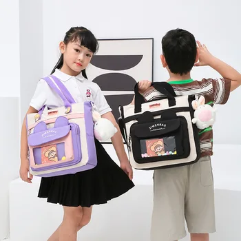 Утолщенная школьная сумка, мультяшная сумка для учебников большой емкости, портативные ученики начальной и средней школы Носят школьные сумки с подарками