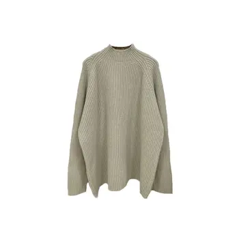 Женская мода Осень-Зима, Вязаный свободный пуловер 