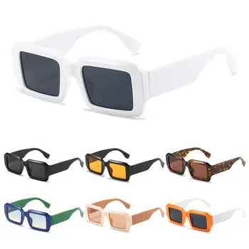 Модные солнцезащитные очки ярких цветов Y2K с прямоугольными солнцезащитными очками в ретро-дизайне для женщин