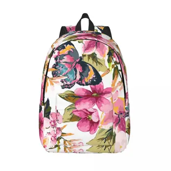 Рюкзак для ноутбука, уникальная бабочка с цветочным рисунком, школьная сумка, прочный студенческий рюкзак, дорожная сумка для мальчиков и девочек