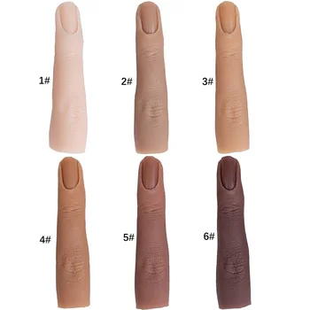 Дизайн ногтей Силиконовый тренировочный палец Женский манекен с подвижными ногтями и гибкими сгибаемыми пальцами Костюм для мастера маникюра