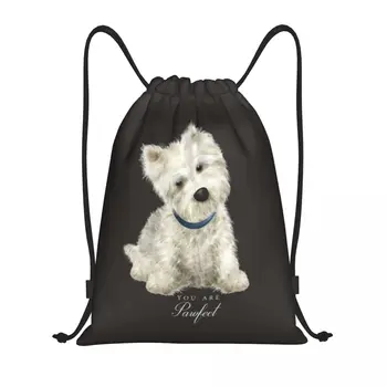 Милые сумки-рюкзаки для собак Вест-Хайленд-Уайт-терьер на шнурке, легкие спортивные сумки для спортзала Westie Puppy, сумки для тренировок