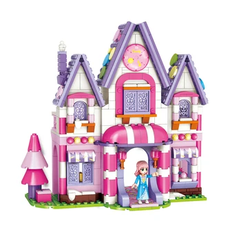 3003 Игрушки для девочек Candy House Япония Корея Розовое здание замка 449шт Наборы блоков Модели развивающих игрушек для детей кирпичи