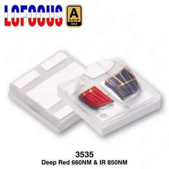 3535 Двухцветный 2*3 Вт Темно-Красный 660 нм + Инфракрасный ИК 850 нм Двойной Чип SMD COB Для 3 6 Вт Терапии Медицинской Косметологии Светодиодные Лампы