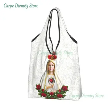 Богоматерь Фатимская, Дева Мария, сумка для покупок, сумка для покупок, большие портативные католические сумки Portugal Rosary