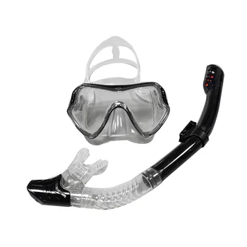 Маска для подводного плавания, Набор для подводного плавания, силиконовые противотуманные очки, Очки для плавательного бассейна, Прозрачные + черные
