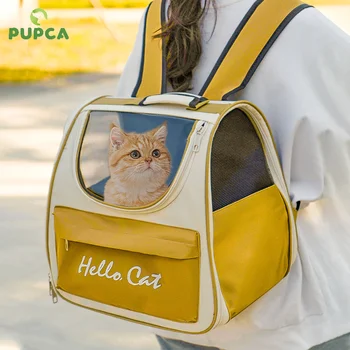 Сумка-переноска для домашних кошек, Дышащий Портативный рюкзак для кошек, Дорожная Прозрачная сумка для кошек, маленьких собак, переноска зоотоваров