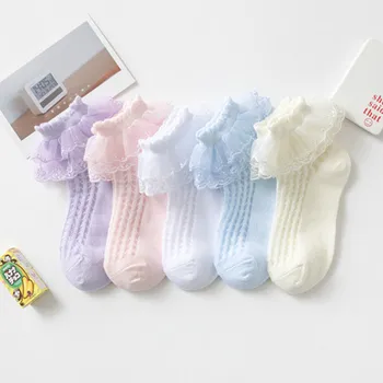 Для малышей, носки с оборками для маленьких девочек, осенняя одежда, кружевные детские носки с рюшами, милые сетчатые носки, одежда для малышей, одежда для малышей