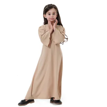 Модное платье для девочек, Детский Кафтан, Турция, Абая, Дубай, мусульманский Хиджаб, Халат Moslima Elbise, Турецкая исламская одежда