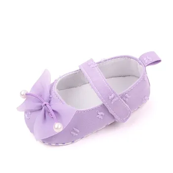 Обувь принцессы с бантом для маленьких девочек, Однотонная праздничная обувь для малышей, Летние кроссовки для новорожденных, Первые ходунки, Новые мягкие сандалии