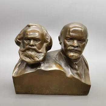 Коллекция китайских бронзовых скульптурных украшений Маркса и Энгельса ручной работы