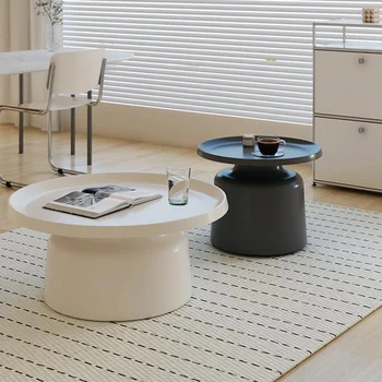 Дизайн круглого акрилового журнального столика Туалетный столик для макияжа Фанковый Минималистичный стол Аккуратный Угловой столик для гостиной Скандинавская мебель