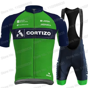 Майо Equipo Cortizo Велоспорт Джерси 2023 Командный Комплект Испания Зеленая Одежда С Коротким Рукавом Мужские Рубашки Для Шоссейных Велосипедов Костюм Нагрудник Шорты MTB