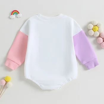 Одежда для новорожденных девочек, комбинезон с цветочным рисунком, толстовка большого размера с длинным рукавом, осенняя одежда