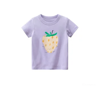 Детская одежда, летняя новинка 2023 года, футболка с короткими рукавами для девочек, детская одежда