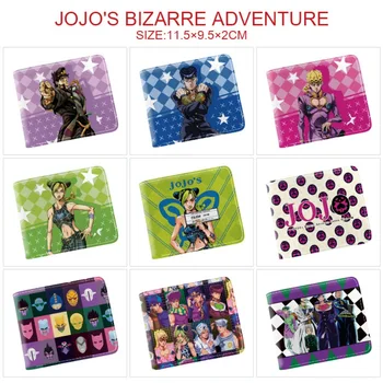 Кошелек для монет JoJo's Wonderful Adventure из аниме, полноцветная печать, мужской и женский кошелек для мелочи, короткий держатель для карт