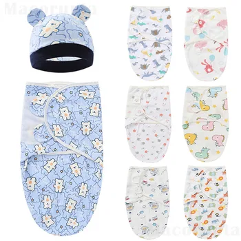 Хлопчатобумажная шапочка для новорожденных, детское одеяло, Постельные принадлежности, Мультяшный Милый Детский Спальный мешок для 0-6 месяцев, Детские Аксессуары