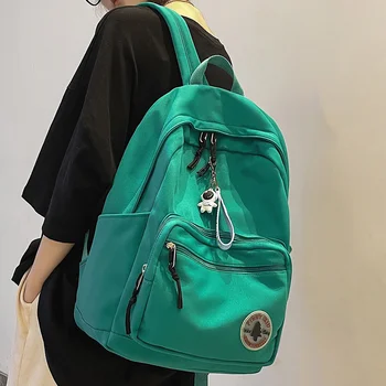 Однотонная модная школьная сумка для девочек, женский рюкзак для студенток колледжа, модный женский ноутбук для путешествий, милая Зеленая Новинка женского пола