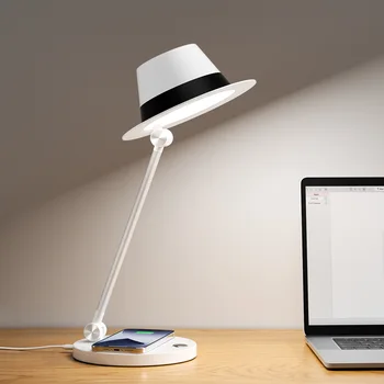 Креативная лампа с беспроводным зарядным устройством мощностью 15 Вт, Новый странный подарок, прикроватный ночник для спальни, светодиодная лампа для чтения, американская настольная лампа