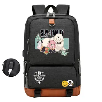 Аниме Spy x Family Anya Forger Для мальчиков и девочек, Детские сумки для школьных книг, женский USB-рюкзак для подростков, Мужской рюкзак для ноутбука, студенческий рюкзак для путешествий