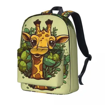 Рюкзак с жирафом, Милые Мультяшные Рюкзаки, женские Уличные Дышащие школьные сумки, Высококачественный рюкзак