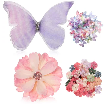 Цветы, банты, поделки, украшения для дома, платье с бабочками, аппликации из бабочек для свадьбы