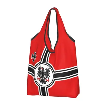 Переработка Немецкой хозяйственной сумки DK Reich Empire Of Flag, женская сумка-тоут, портативные сумки для покупок в продуктовых магазинах Germany Proud