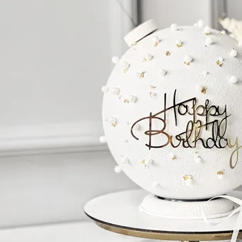Cakesmile 1 шт. Новый простой уникальный топпер для торта на День рождения, золотой акриловый топпер для торта для вечеринки в честь дня рождения, декор для десерта