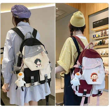 Аниме Genshin Impact Рюкзак, рюкзак для школьников, книжка на молнии, дорожные сумки для ноутбука для детей