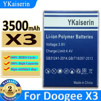 3500 мАч YKaiserin Battery X3 Аккумулятор для мобильного телефона Doogee X3 Li-ion Литий-полимерный Аккумулятор + Номер отслеживания Bateria