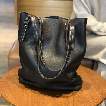 Новая японская корейская ручная сумка через плечо, большая женская сумка baottau из воловьей кожи в стиле ретро, наплечная сумка-тоут, высококачественная хозяйственная сумка