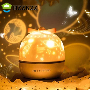 HZZKZZ Bluetooth мультяшный проектор, звездное небо, светящийся проектор, украшение спальни, вращающаяся музыка, детские светящиеся подарки