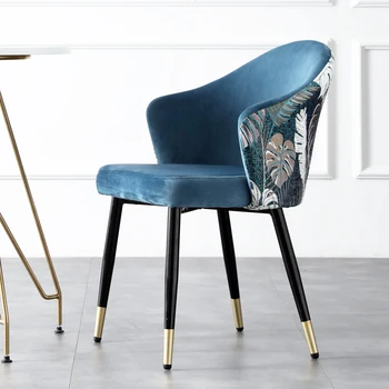 Обеденный стул в скандинавском стиле, домашний Легкий стул с роскошной спинкой, письменный стул, стул для макияжа, стул для переговоров в ресторане отеля