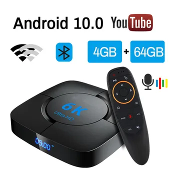 6K H616 Transpeed Android 10,0 TV Box Голосовой Ассистент 6K 3D Wifi 2,4 G и 5,8 G 4 ГБ ОПЕРАТИВНОЙ ПАМЯТИ 32G 64G Медиаплеер Быстрая Коробка Верхняя Коробка