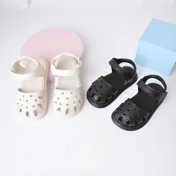 Летние новые детские сандалии для девочек, дышащие открытые сандалии принцессы, детская мягкая римская обувь для летних каникул