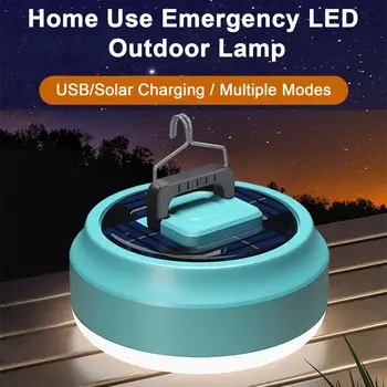 Светодиодный Новый Многофункциональный Солнечный фонарь для кемпинга Домашний Аварийный Ночной Рынок Портативный фонарь для кемпинга с USB-зарядкой на открытом воздухе