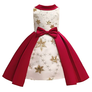 Рождественские платья для мамы и ребенка, Красное платье для маленьких девочек, пачка с блестками и бантом, свадебные платья на День рождения для девочек d06