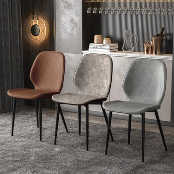 Простые современные обеденные стулья Роскошные табуреты для отдыха из искусственной кожи Кухонные обеденные столы в скандинавском стиле Мебель для ресторанов и гостиных