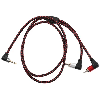 90-Градусный 3,5-мм штекерный кабель RCA к 2 штекерным кабелям Прямоугольный стерео AUX Y-разветвитель, разъем для микрофона для ноутбука, 1 м
